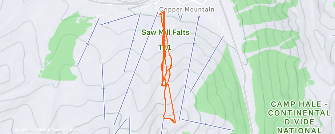Map of the activity, Downhill SKIING