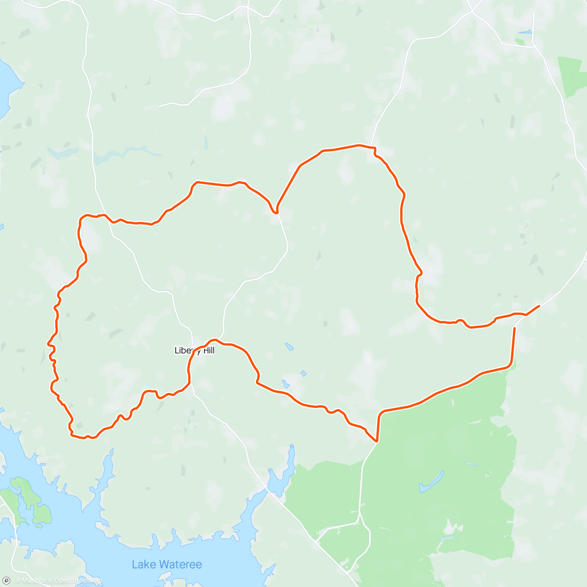 Map of the activity, Kershaw Morning Gravel Ride