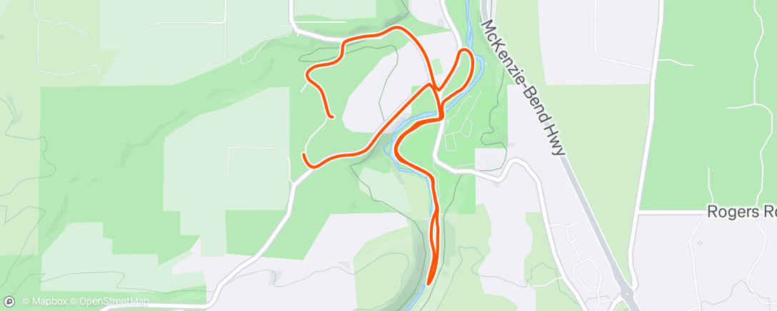 Map of the activity, Afternoon Run