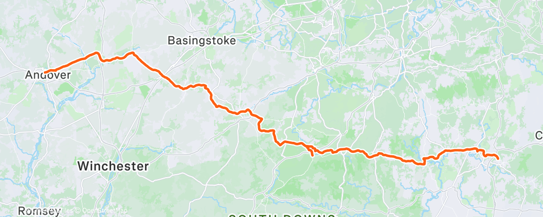 Карта физической активности (Unsuccessful attempt to ride home from Horsham)