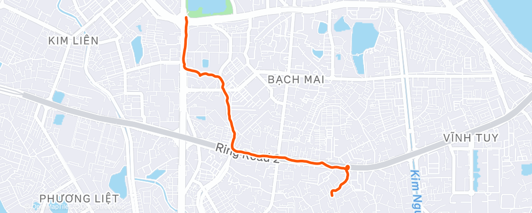 Map of the activity, Night Run