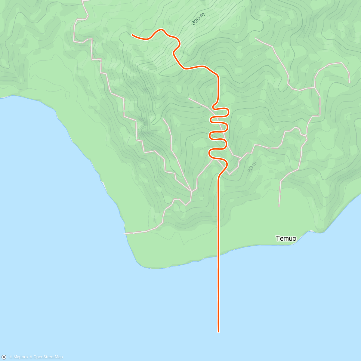 「Zwift - Bike - 4 x 3' (Sharpening) in Watopia」活動的地圖