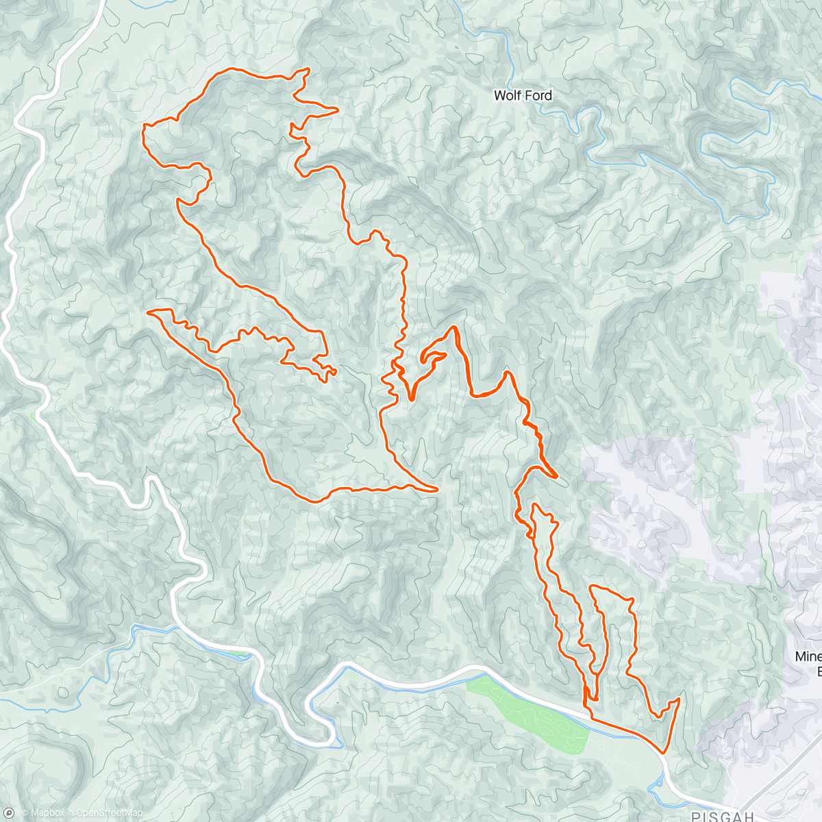 Map of the activity, Pisgah stage race #3