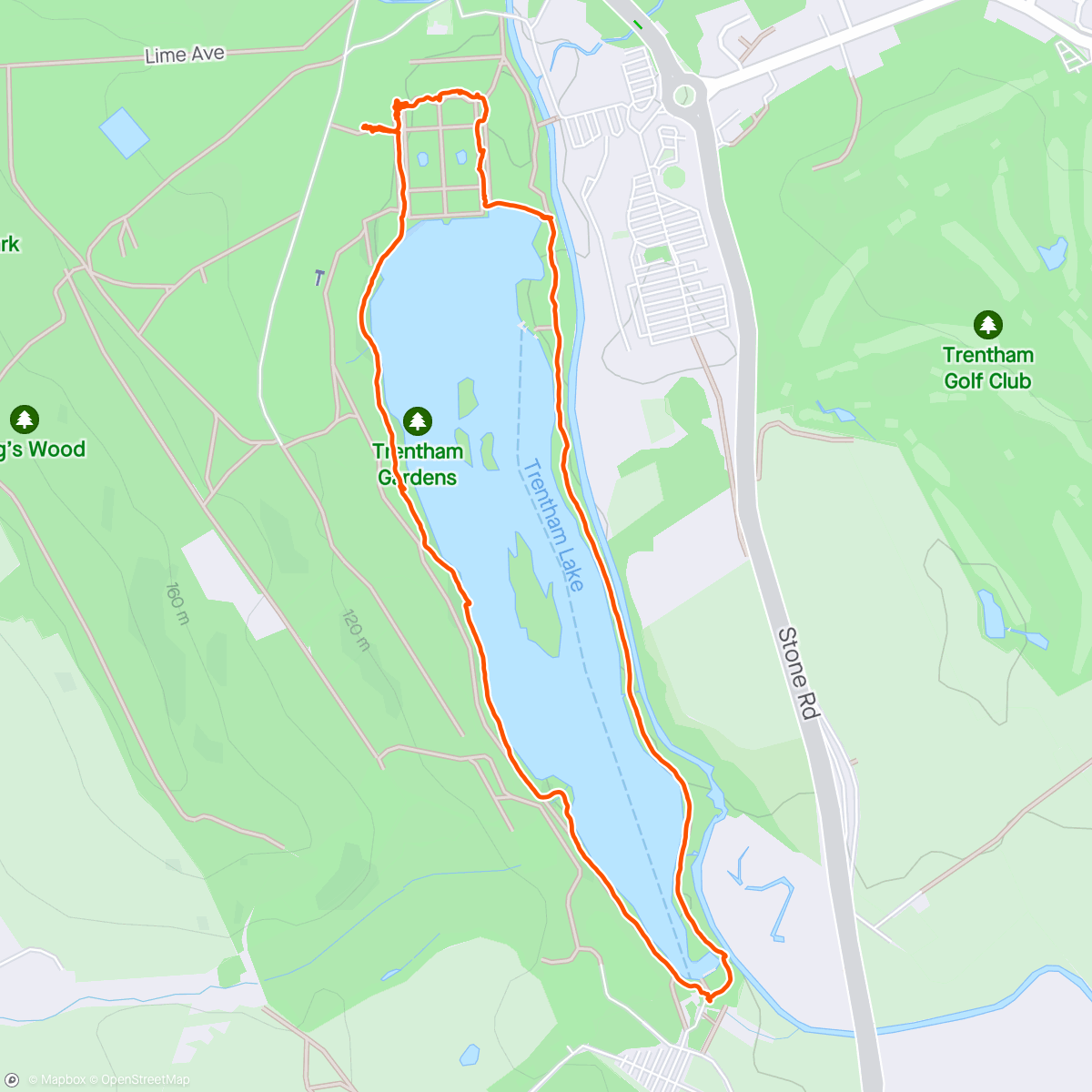 Map of the activity, Trentham Walk