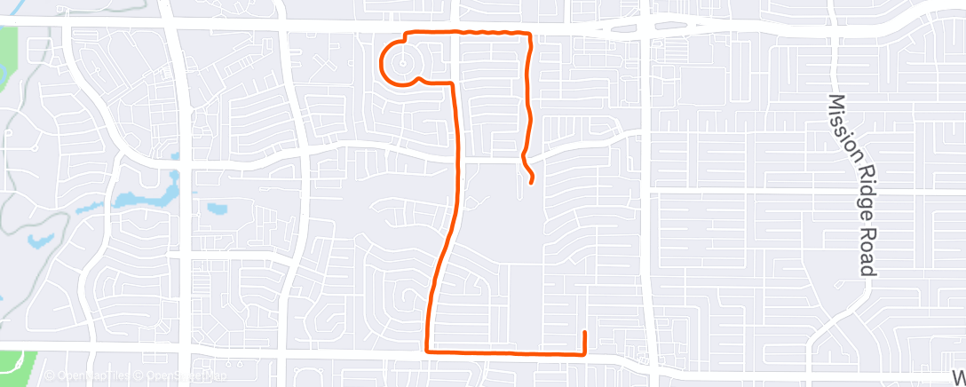 Map of the activity, Evening Run