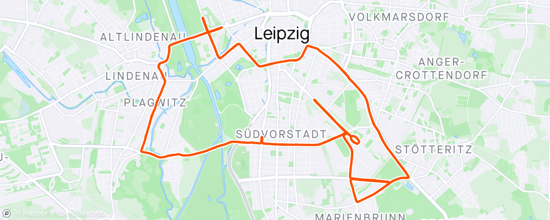 Map of the activity, 46. Leipzig Marathon
