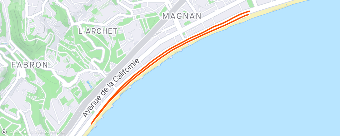Map of the activity, 4km tempo