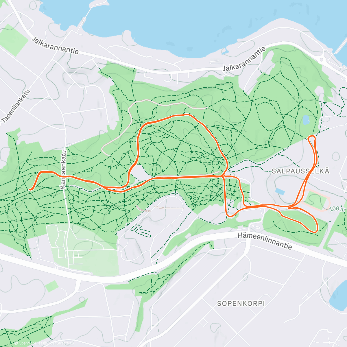 Map of the activity, Afternoon Nordic Ski