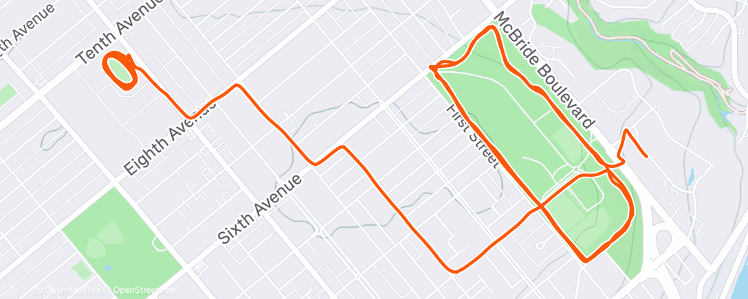 Карта физической активности (Afternoon Run)