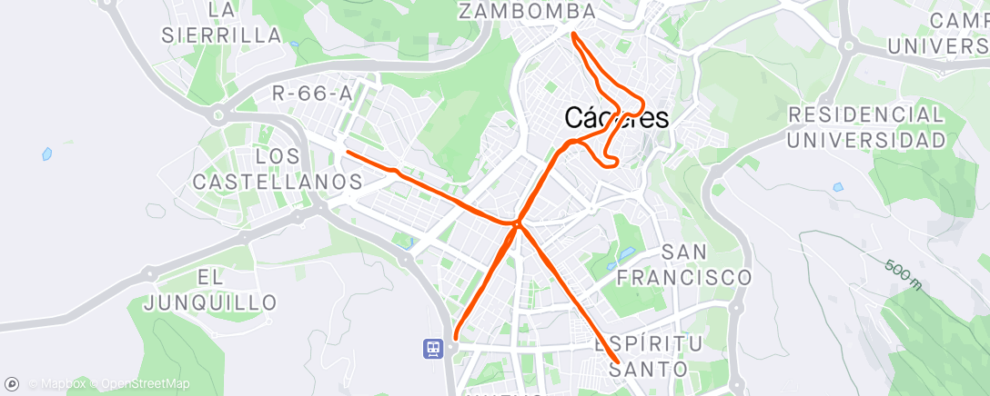 Map of the activity, Media maratón Cáceres 2024