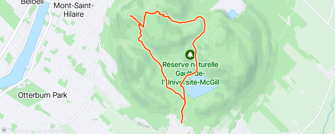 Map of the activity, Uphill Intervals