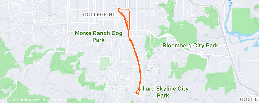 Map of the activity, Morning Run