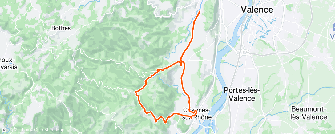 Carte de l'activité Sortie vélo le matin