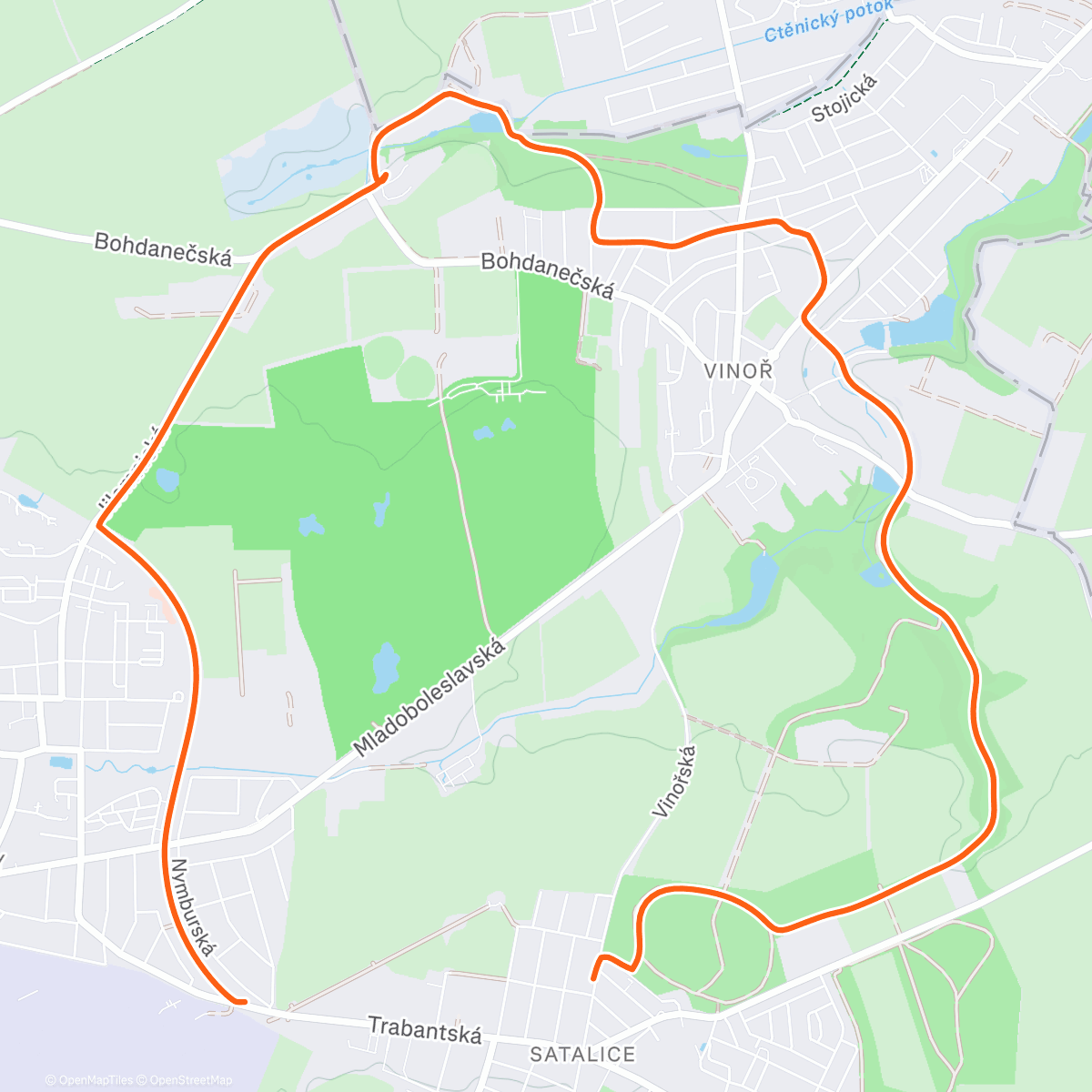 Карта физической активности (Silvestrovské Ctěnice)