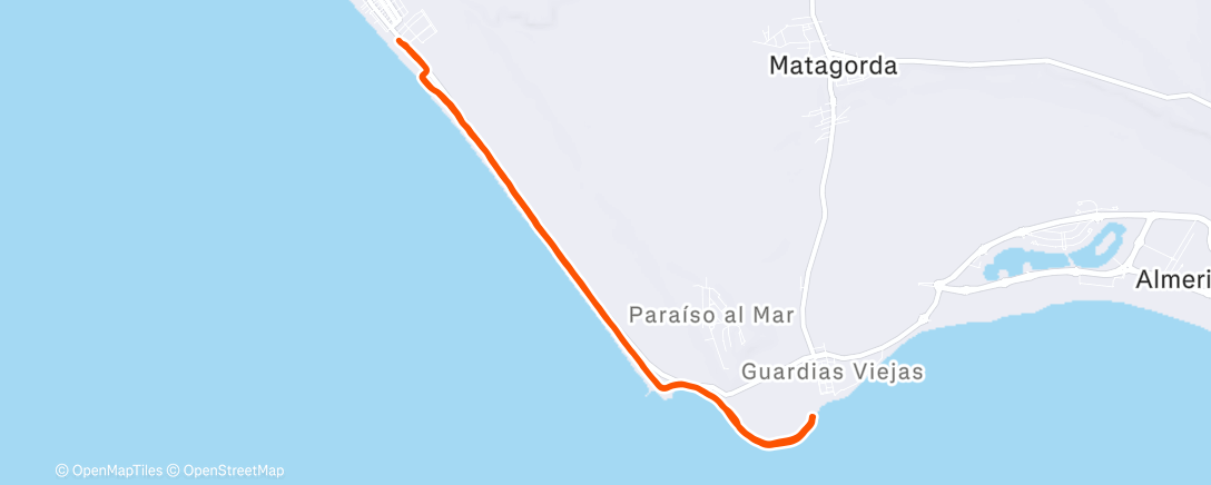 Map of the activity, Afternoon Run