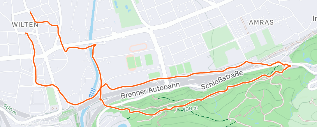 Map of the activity, Running