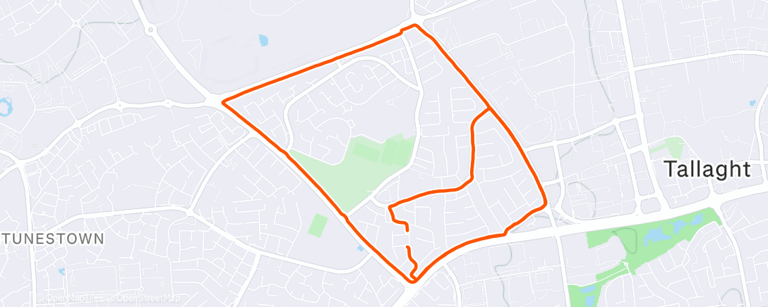 Map of the activity, Afternoon Run