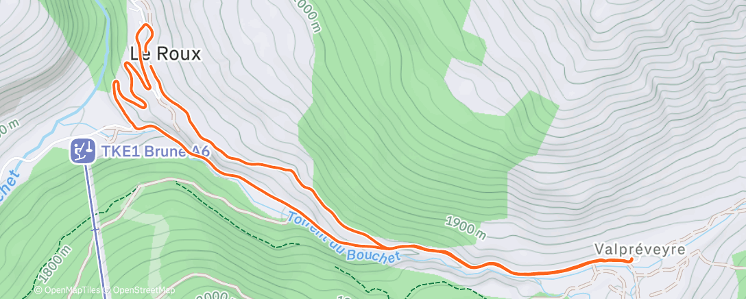 Map of the activity, Jog