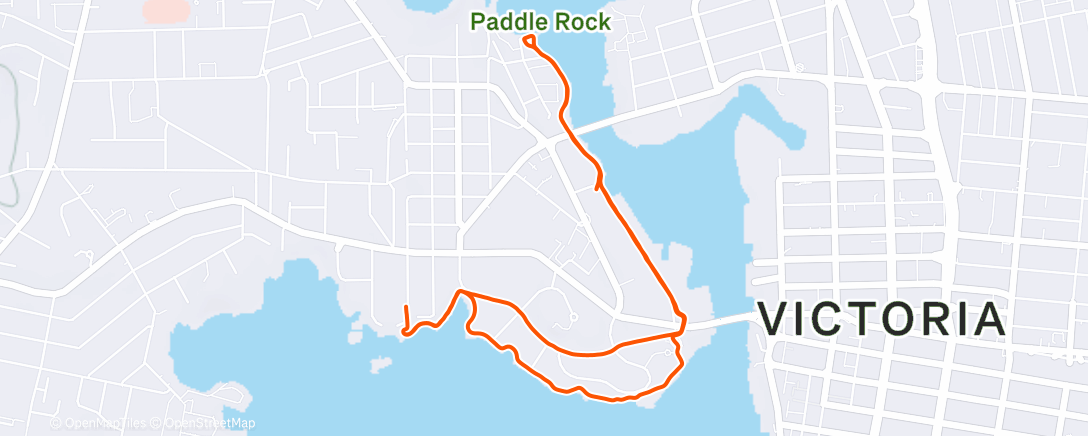 Map of the activity, Afternoon Run