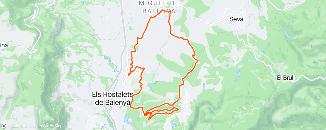 「Bicicleta de montaña por la tarde」活動的地圖