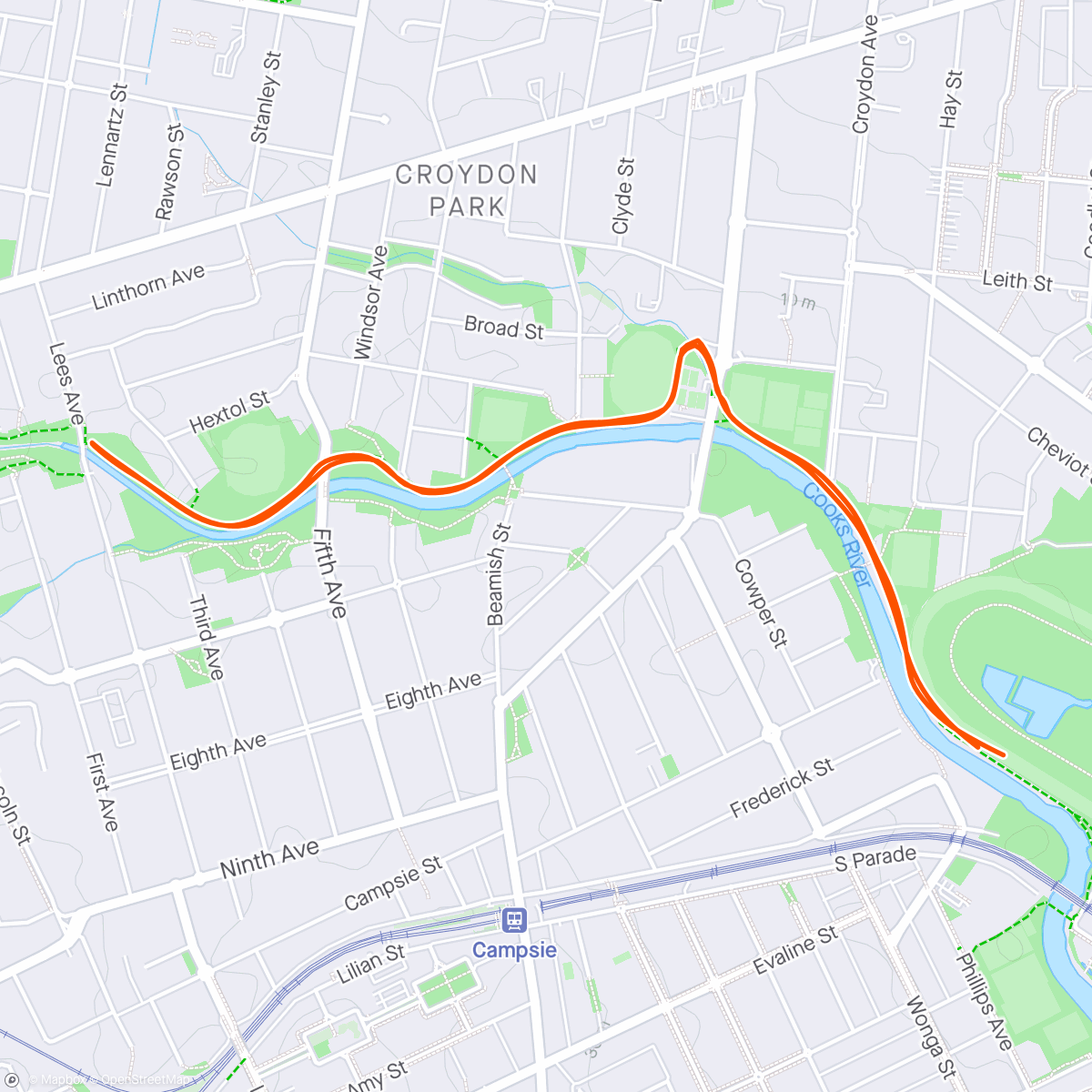 Map of the activity, Treino - Sydney