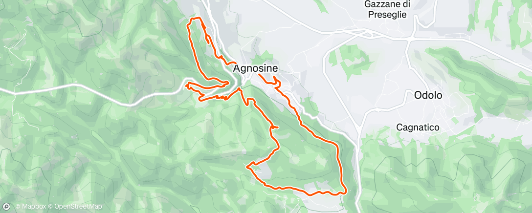 Map of the activity, Sessione di trail running mattutina