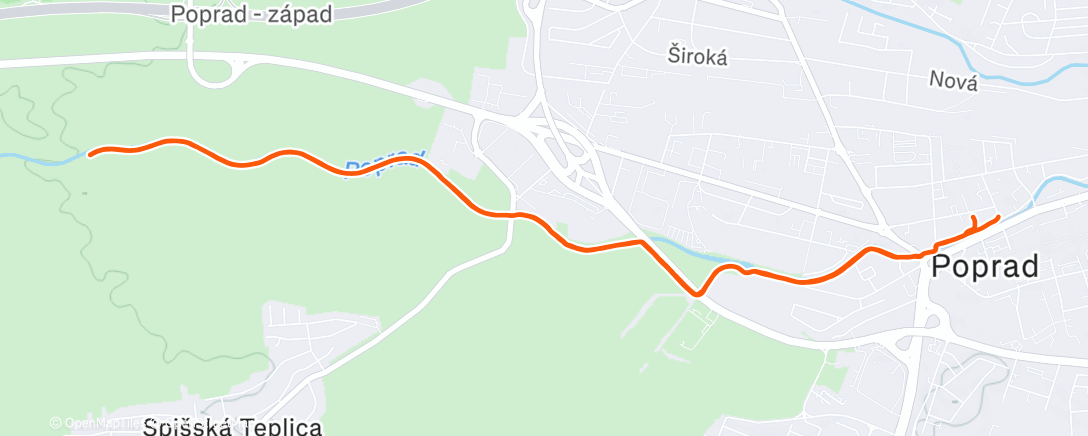 Map of the activity, Afternoon Run