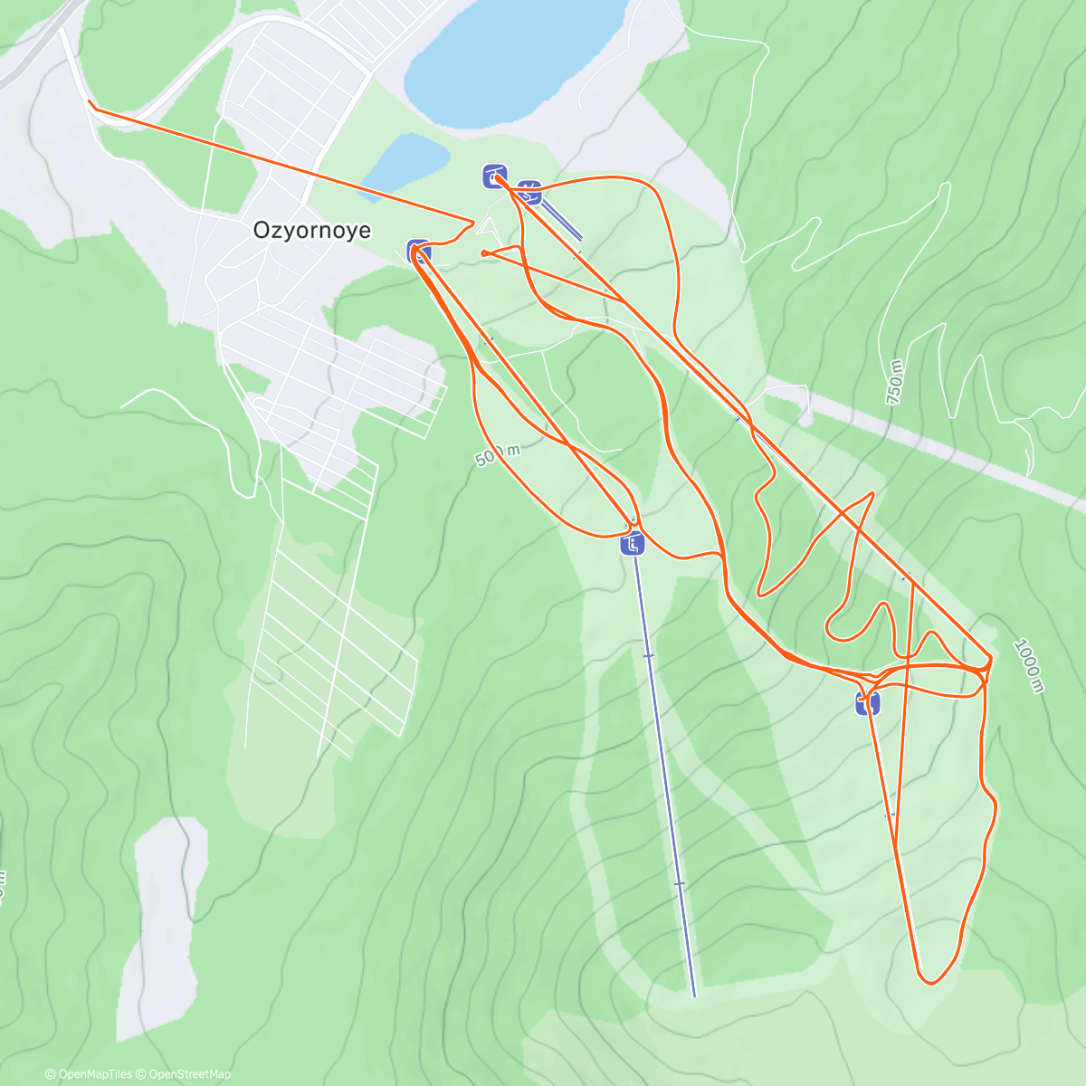 Map of the activity, Полуденный