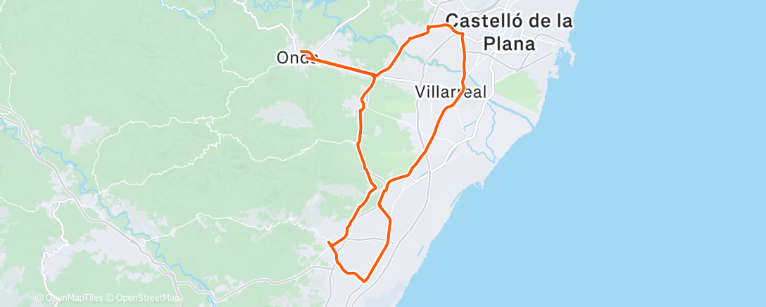 Map of the activity, Bicicleta por la mañana