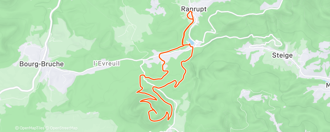 Map of the activity, Trail dans l'après-midi