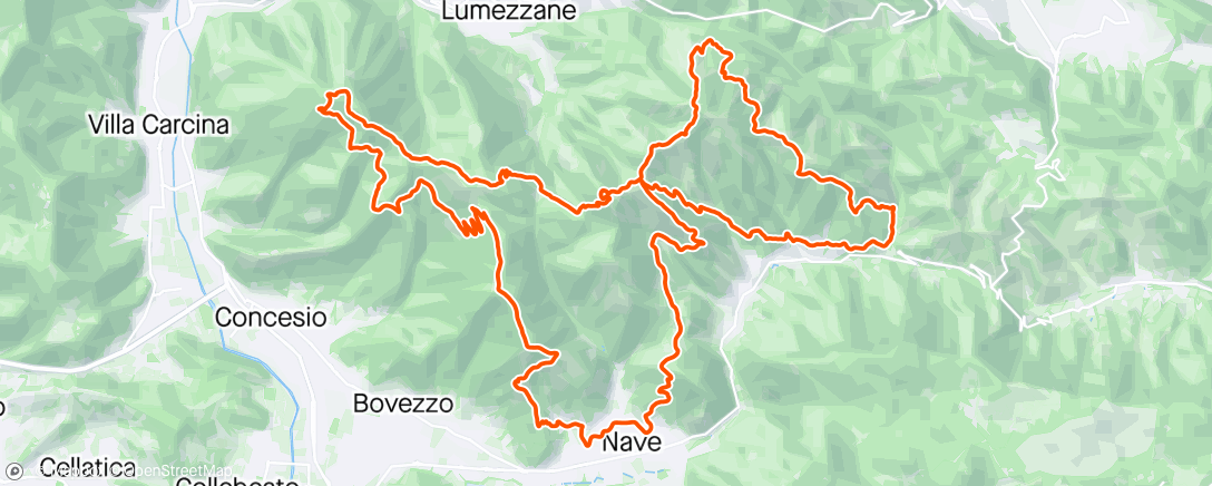 Map of the activity, 3 Santi trail