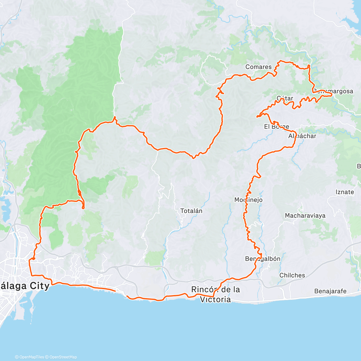 Map of the activity, Lunch Ride