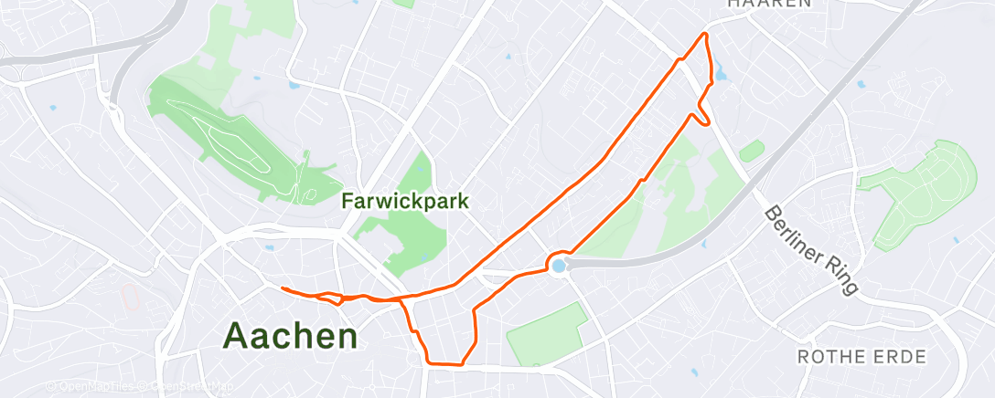 Map of the activity, Evening Run