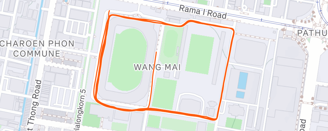 Map of the activity, Evening Run