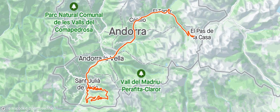 Map of the activity, Andorra - Dag 19