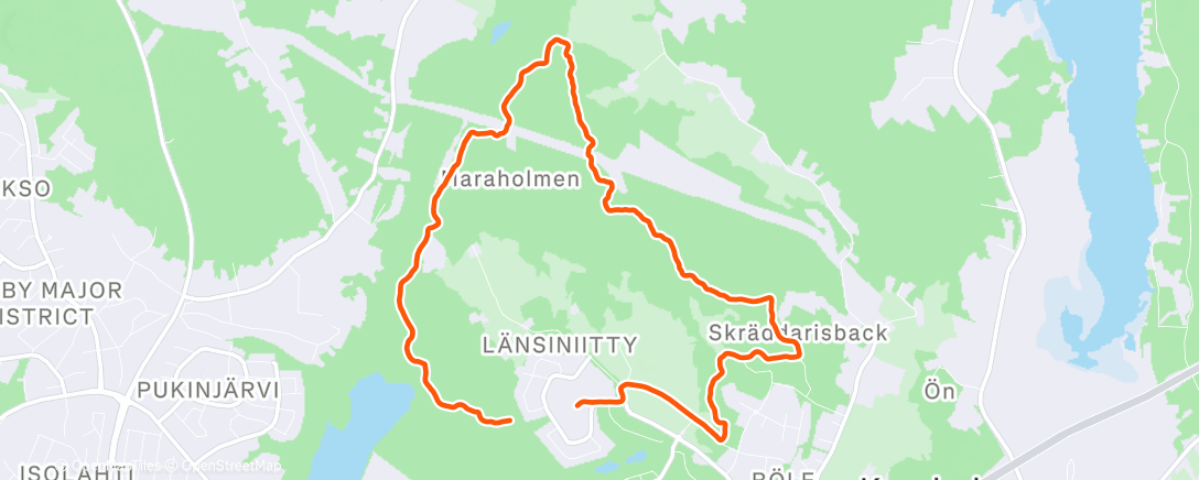 Map of the activity, Evening Run