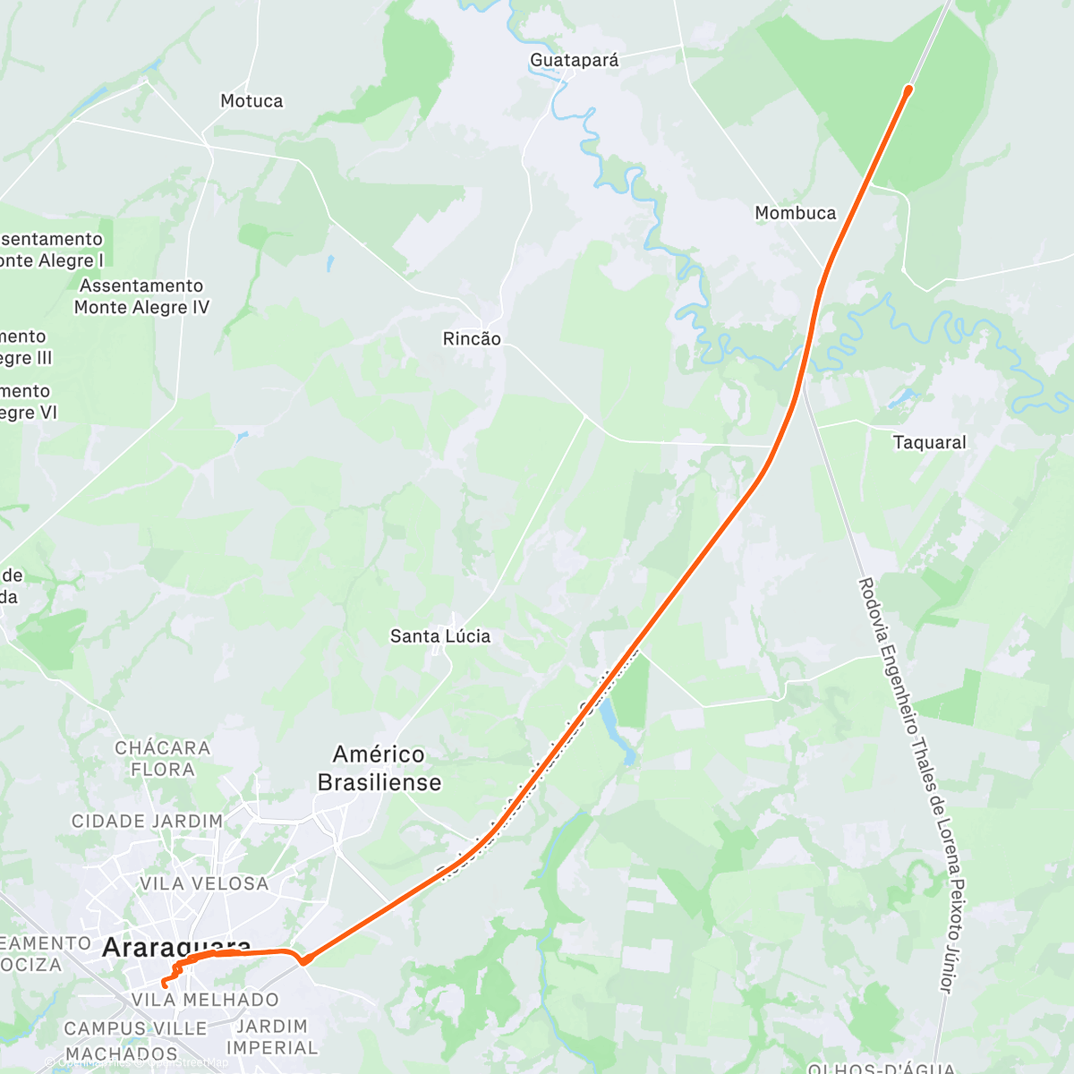 Map of the activity, Pedalada matinal