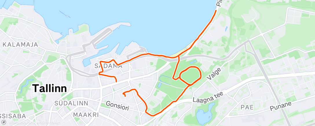 Map of the activity, Afternoon Run