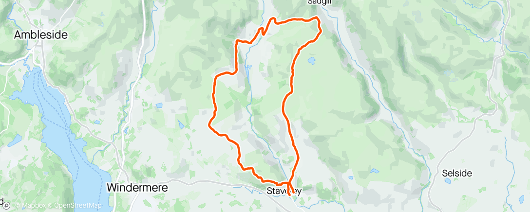 Karte der Aktivität „Lakeland Trails Staveley Half Marathon”
