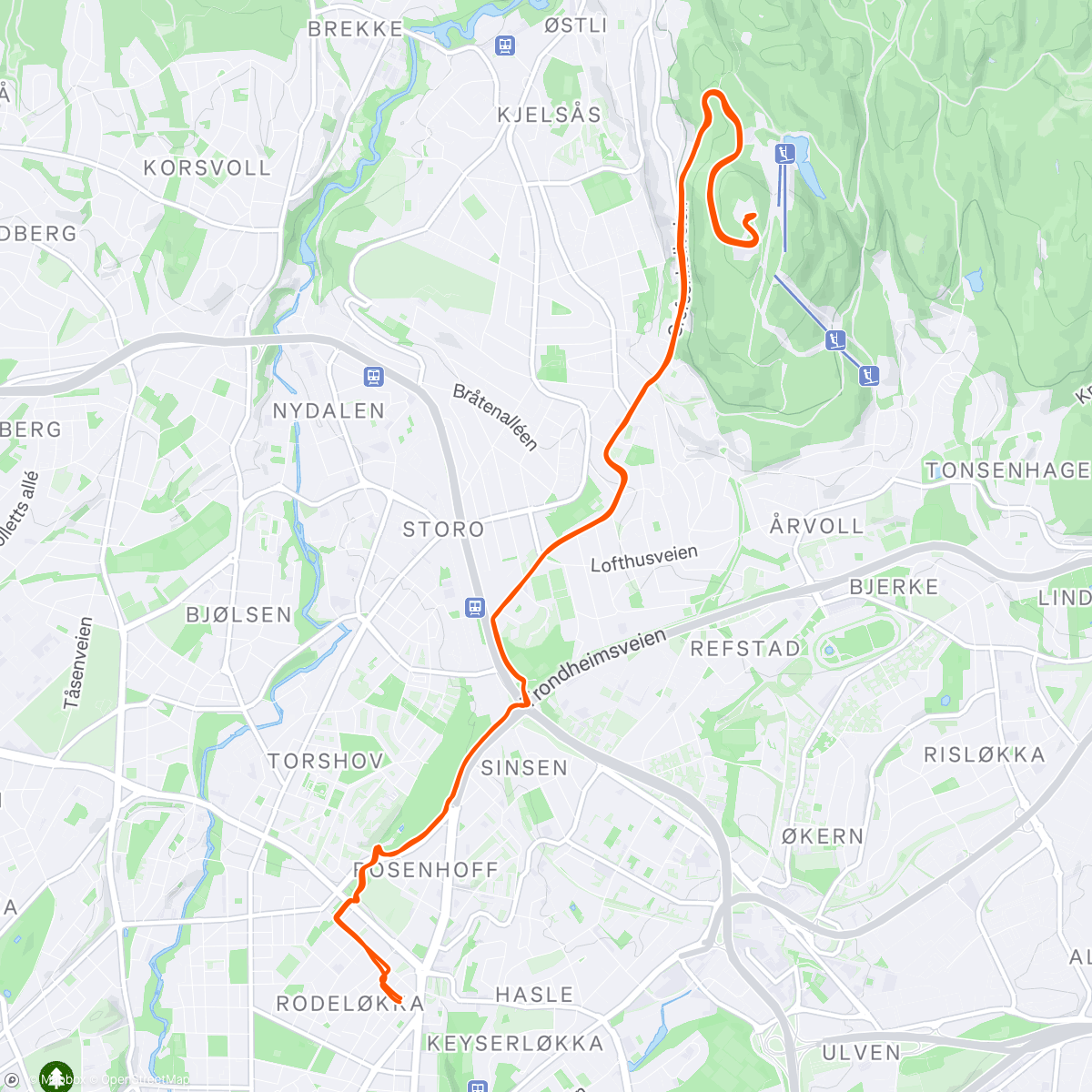 Map of the activity, 3 x GK lang (30/15)