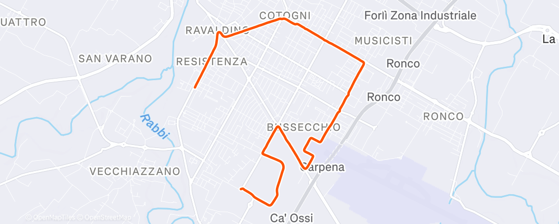 Map of the activity, Morning Run