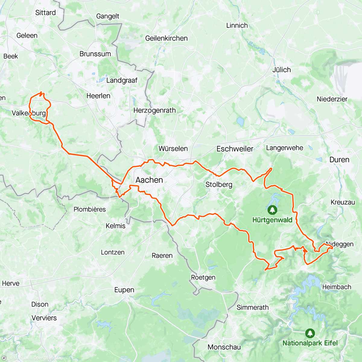 Map of the activity, Eifel met Mathys