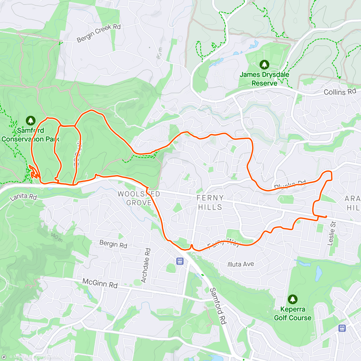 Map of the activity, Hitting the firetrails with some single track thrown in to mix it up a bit.
