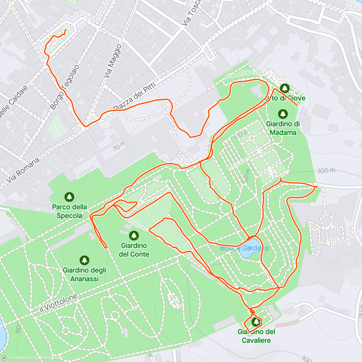 Map of the activity, Boboli Gardens