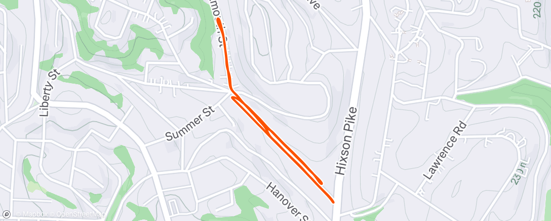 Map of the activity, Morning Run