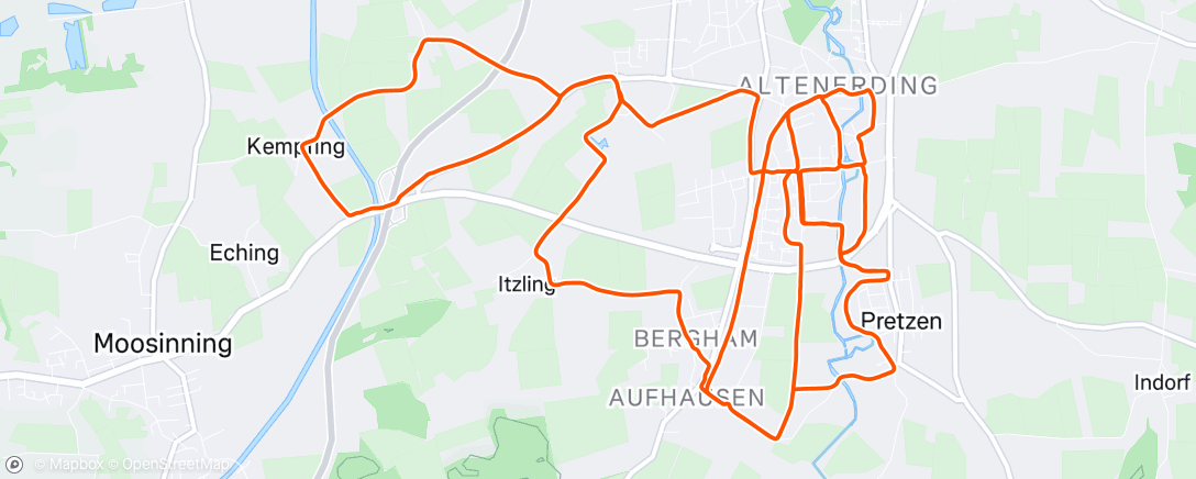 Map of the activity, Mittagslauf