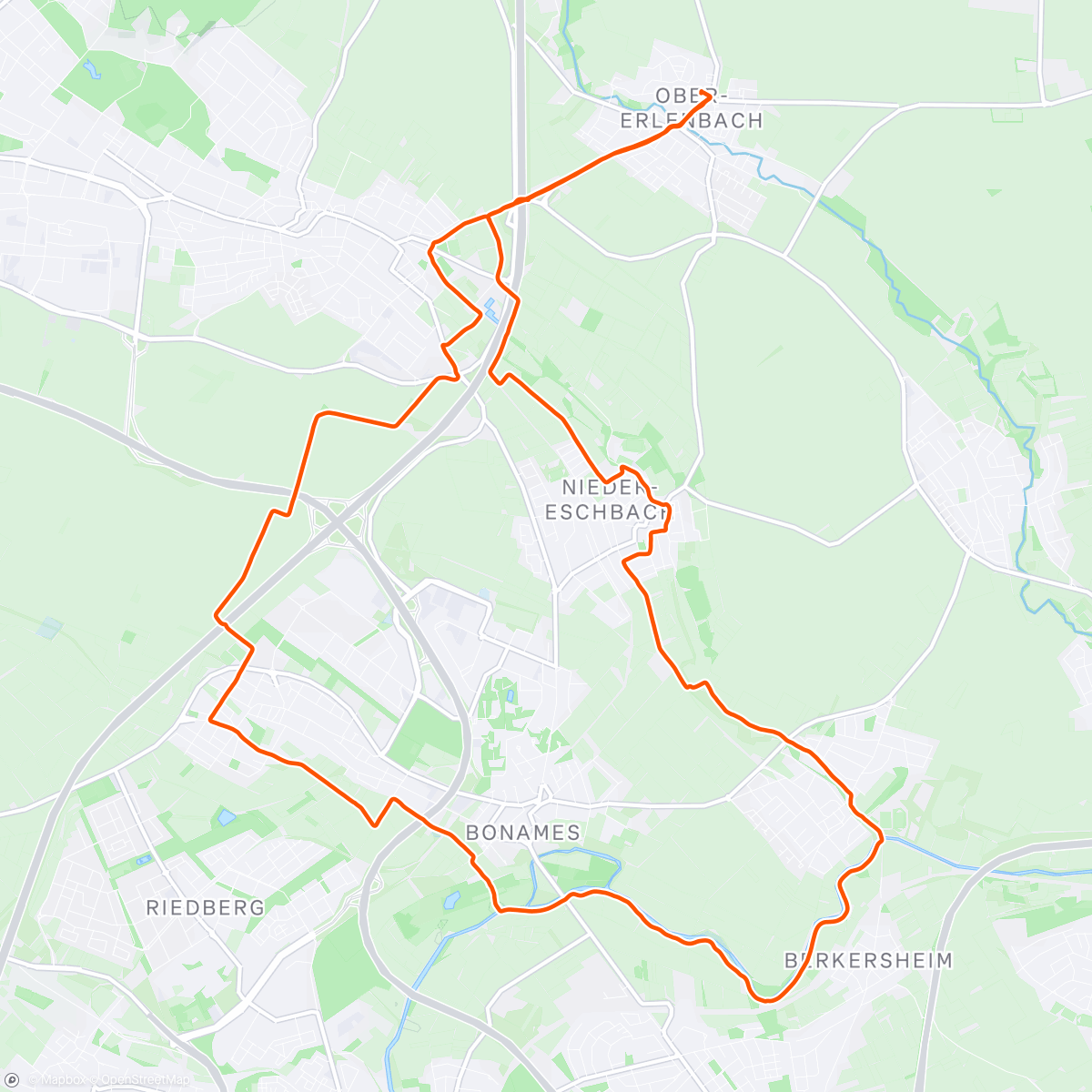 Map of the activity, Afternoon Run