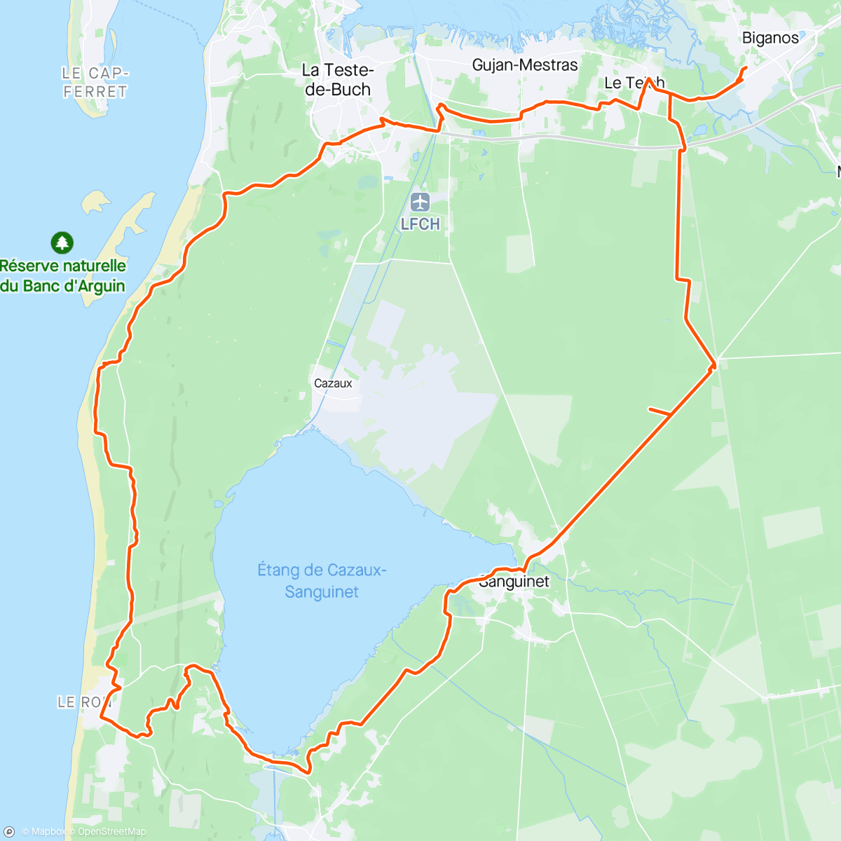 Map of the activity, Biga’Bike tour
