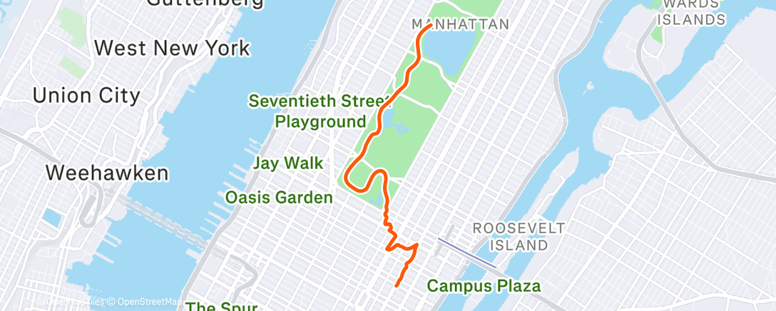 Map of the activity, Carrera de tarde