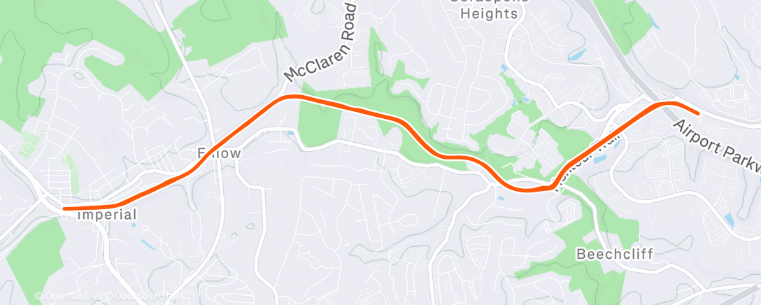 Map of the activity, Easy and strides with Jake